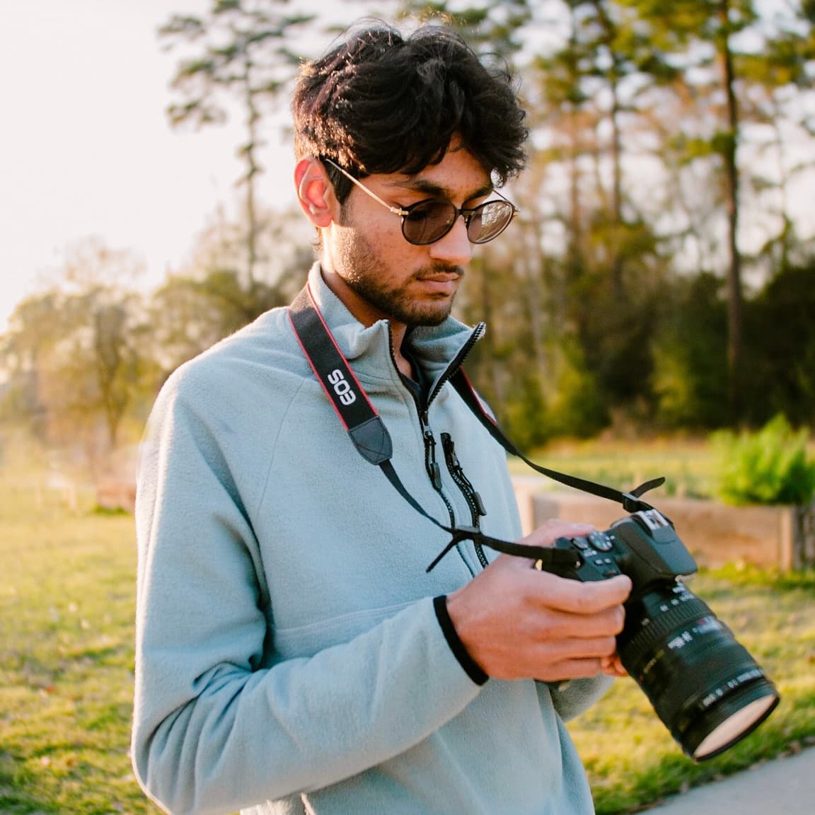 Rayyan with a camera